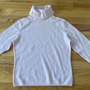 Geneva Soft Pink 100% Cashmere Turtleneck Sweater